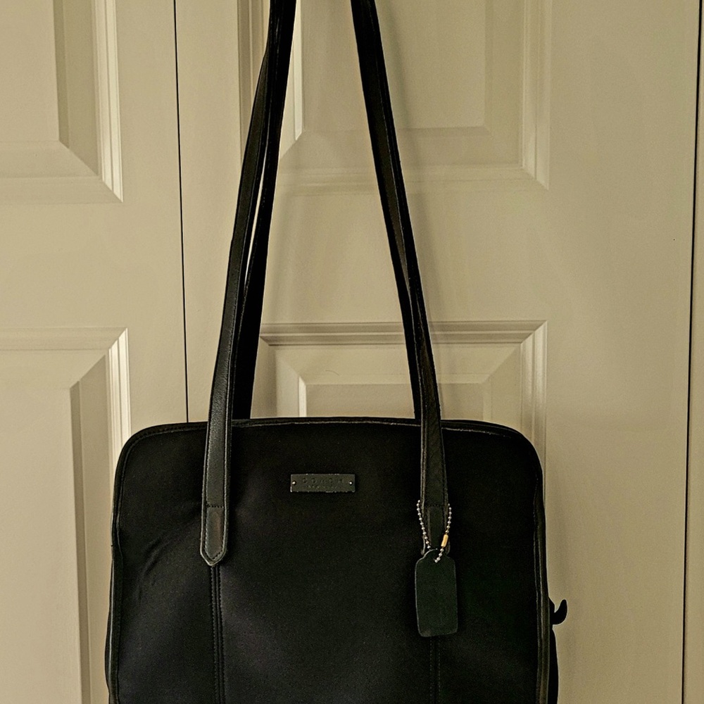 Coach neoprene with black leather trim